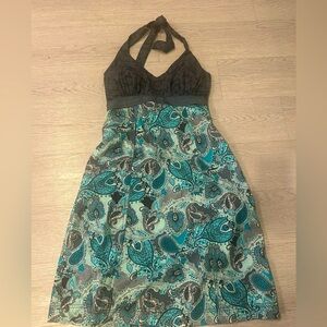 Athleta Halter Dress Paisley print With Built in Bra Size 4